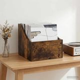 vidaXL Boîte pour disques vinyles Chêne fumé 37 x 33 x 32 cm Bois traité