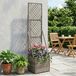 Maison Exclusive Jardinière avec treillis, gris, 35 x 30 x 135 cm, en polyrotin