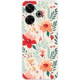Xiaomi Redmi 13 4G Flower wall bedrukt siliconen hoesje