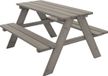 ML-Design Kinderzitje voor buiten, grijs, buitenzitje 2 banken met tafel, tuinzitje voor kinderen met 4 zitplaatsen, zitje voor kinderen massief hout, picknicktafel kinderen, speelzitje