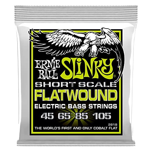 Ernie Ball Regular Slinky Flatwound Short Scale Electrische Bas Snaren 45-105 Gauge