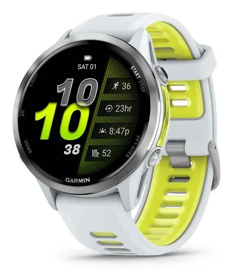 Garmin Forerunner 970 Smartwatch - 1.4" AMOLED - White/Yellow Band