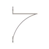 Shelf-Made Lewiston Steel 7.37 in. D x 0.65 in B x 10.62 inch. H Satijn Nikkel, 100 lbs, Decoratieve Plank Beugel