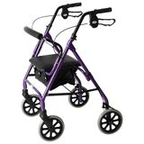 Days Lichtgewicht opvouwbare vierwielige rollator Walker met gewatteerde stoel, afsluitbare remmen, ergonomische handgrepen en draagtas, beperkte mobiliteitshulp, paars, X-Small, (in aanmerking voor btw-verlichting in het Verenigd Koninkrijk)