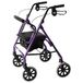 Days Lichtgewicht opvouwbare vierwielige rollator Walker met gewatteerde stoel, afsluitbare remmen, ergonomische handgrepen en draagtas, beperkte mobiliteitshulp, paars, X-Small, (in aanmerking voor btw-verlichting in het Verenigd Koninkrijk)