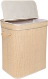 Merkloos Relaxdays Wasmand - 90 liter - Opvouwbaar - Bamboe