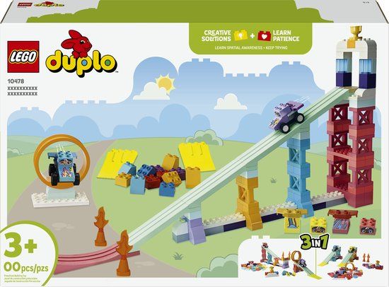 LEGO DUPLO 3-in-1 Creatieve Hellingen met Voertuigen - Leerzaam Speelgoed voor Kinderen Vanaf 3 Jaar