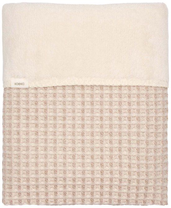 Koeka ledikantdeken wafel/teddy Oslo crumble 100x150