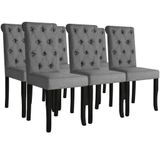 VidaXL Eetkamerstoelen 6 stuks stof donkergrijs