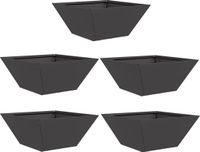 vidaXL Plantenbak - 5 stuks - Zwart - 35 x 35 x 15 cm - Koudgewalst staal