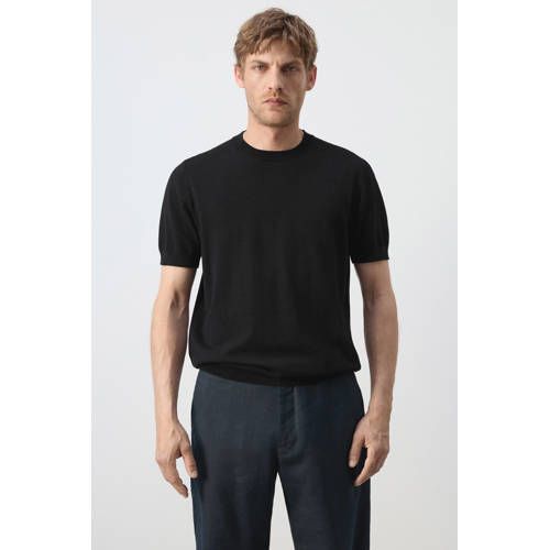 Mango Man regular fit T-shirt - zwart