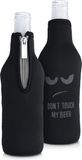 kwmobile 2x flessenkoeler - Koeltas van neopreen voor flessen - geschikt voor 330ml fles flesjes bier en frisdrank - In wit / zwart Don't Touch my Beer design