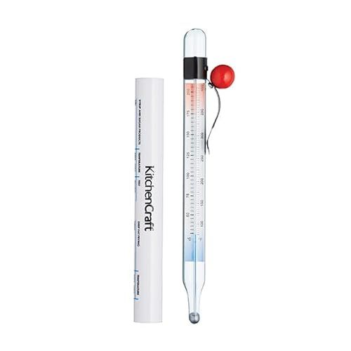 KitchenCraft Thermometer, Kook Thermometer, Tot 205 Graden Celsius, Beschermende Hoes - Transparant