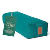 #DoYourYoga - Hoekig Yoga bolster - »Paravati« - Meditatiekussen met bio-organische boekweit schalen vulling - donkergroen