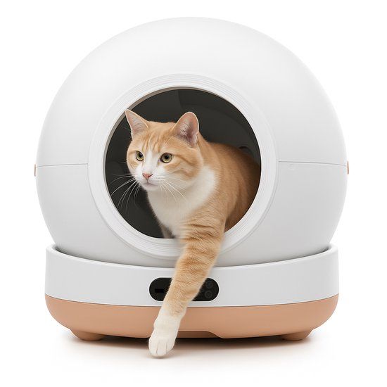 SPUUT Automatische Kattenbak CB003 - Zelfreinigende Kattenbak - 79L XL - Wit/Beige