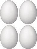 Merkloos Piepschuim hobby vorm - 4x - ei - 12 cm - DIY knutsel figuren om te versieren - paasei