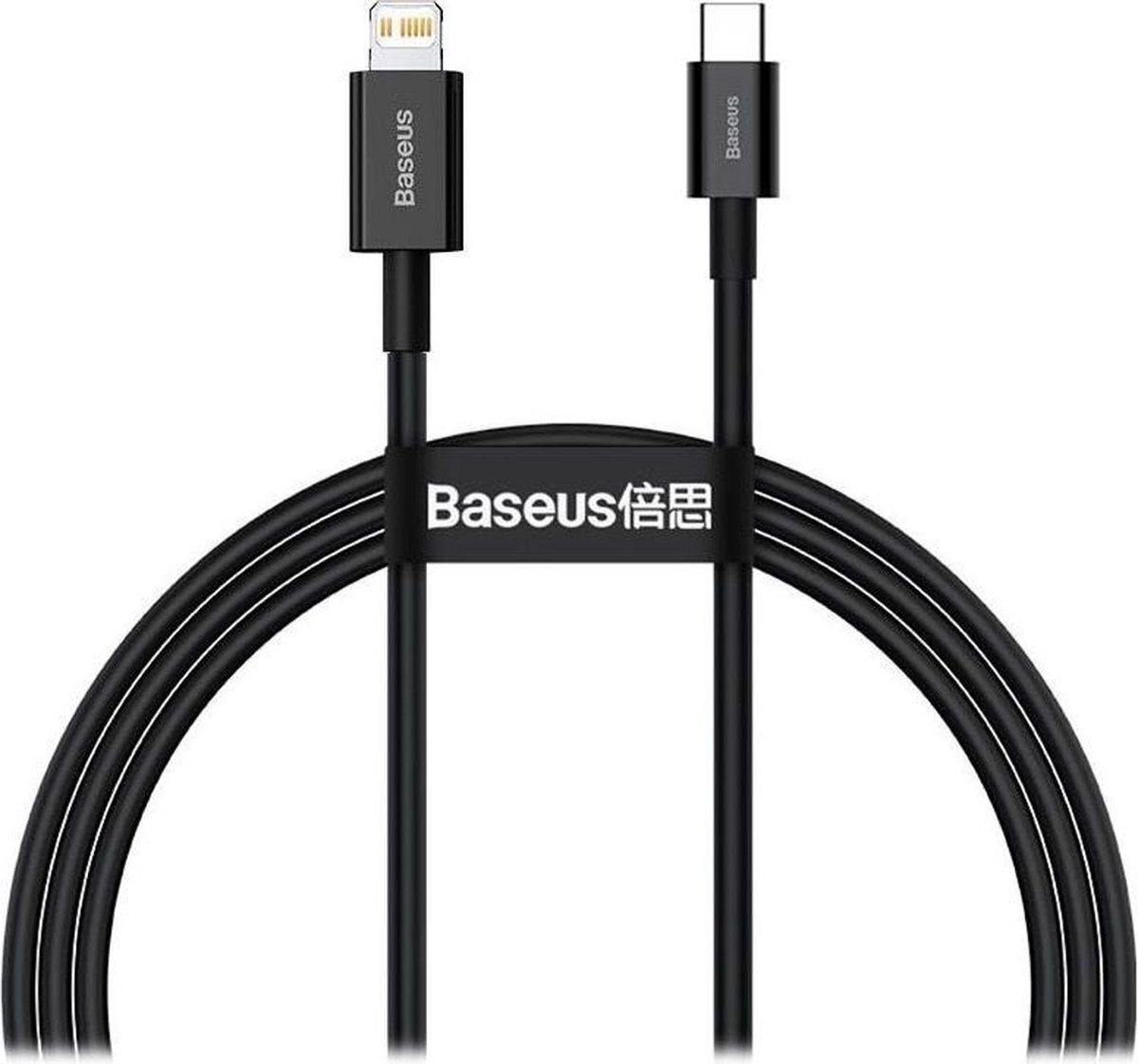 BASEUS Superior Series USB-C naar Apple Lightning PD 20W 1 Meter Zwart