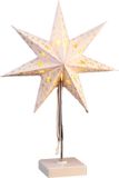 HI Verlichte Kerstster - Wit - 35 cm - Op Batterijen - Tafellamp