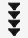 Next - Dames - Set van 4 katoenen Braziliaanse slips met logo - Zwart