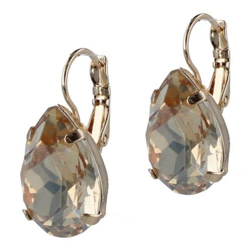 Otazu gold plated oorbellen met Swarovski kristallen Lacrima
