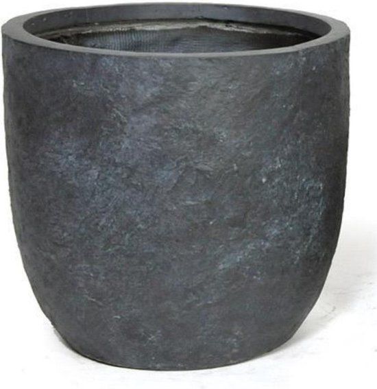Merkloos Mcollections Bloempot Arizona egg pot graphite d25h25 Fiberclay clayfibre
