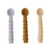 OYOY Mellow Toddler Spoon Set - Brun, Lavande, Vanille - Silicone - 3 Pièces