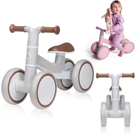 Lionelo Villy Loopfiets - 4 wielen - 1-3 jaar - Beige