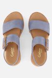 Gabor Dames Platte Sandalen Blauw Leer Maat 42