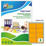 Tico LP4FA-9967 etiketten, afgeronde hoeken, 70 FF, 99.1 x 67.7, oranje