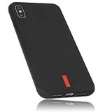mumbi iPhone XS Max Hoesje, Zwart met Rode Strepen