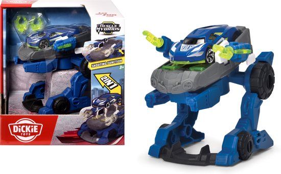 Dickie Toys Rescue Hybrids Police Trooper - Speelgoedvoertuig - 12 cm - Blauw
