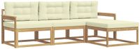 vidaXL - Buiten - bank - set - 4 - st - Wit - en - crèmekleurig - Polyester