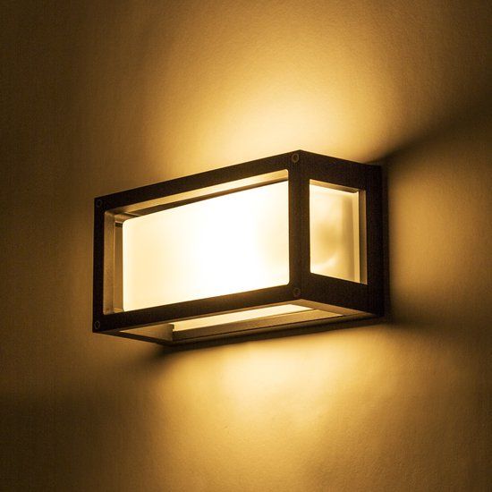 KS Verlichting Wandlamp Brick Zwart E27 Aluminium Buitenlamp