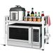 Todeco Magnetronovenhouder, uittrekbaar, opbergrek, keuken, magnetron, multifunctioneel, opbergkast van metaal, met 6 haken, belasting 25 kg, (36-60) x 36 x 44 cm, wit
