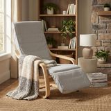 Homestyle4u Schommelstoel - Relaxfauteuil - Natuurlijk hout - Corduroy Grijs