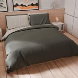 PETTI Artigiani Italiani Dekbedovertrekset 150x200 cm met 1 Kussensloop 50x80 cm, Zachte Microvezel, Donkergrijs - Lichtgrijs