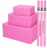 Bellatio Decorations - 3x Rollen Cadeau Inpakpapier - Roze - 200 x 70 cm