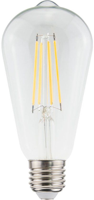 HOFTRONIC LED Filament lamp E27 - 7 Watt 806 Lumen - ST64 Edison - 2700K Warmwit licht - Dimbaar - Helder glas