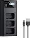 K&F Concept Drievoudige acculader Sony NP-FW50