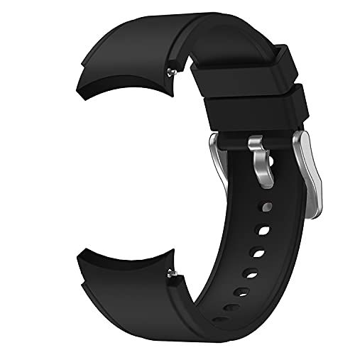 Systems Armband flexibel silicone 20 mm voor Samsung Galaxy Watch 4 smartwatch zwart