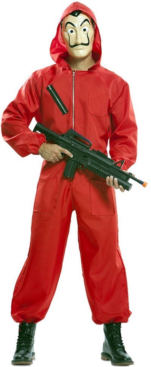 Eurocarnavales La Casa de Papel - Dief Deluxe Kostuum voor Volwassenen - Rood - Polyester - EAN: 8423667136813