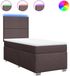vidaXL Boxspring met matras stof donkerbruin 90x200 cm