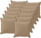 vidaXL - Coussin - 12 pièces - Bois - Taupe - 45 x 45 cm - Polyester