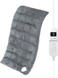 Seranova Coussin chauffant électrique lesté pour le dos, les pieds, le cou, les épaules, le ventre - Heating Pad - Coussin chauffant - Lavable en machine - 60x30cm - Gris