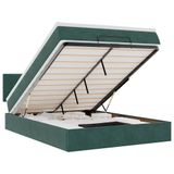 vidaXL Ottoman Bed with Mattress 140x200cm Velvet Dark Green