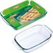 PYREX 2x Glazen ovenschaal 1,2 liter 21 x 21 x 6,5 cm en 3,7 liter 40 x 27 x 5,5 cm - Ovenschotel schalen – Bakvorm