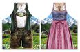 Close Up Kookschortenset dirndl & lederhose / 2 schorten voor hem en haar