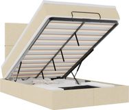 vidaXL Ottoman bed met matras 120x200cm stof crèmekleurig