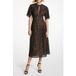 Michael Kors Robe midi en dentelle imprimé guépard Noir