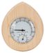 Merkloos Omgoods Thermo-Hygrometer Druppelvormig Houten 2 in 1